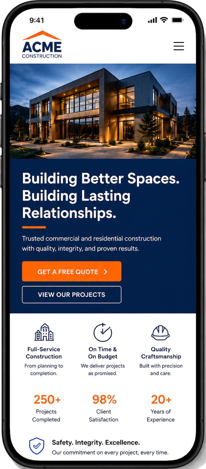 Good mobile website — clean, modern, fast