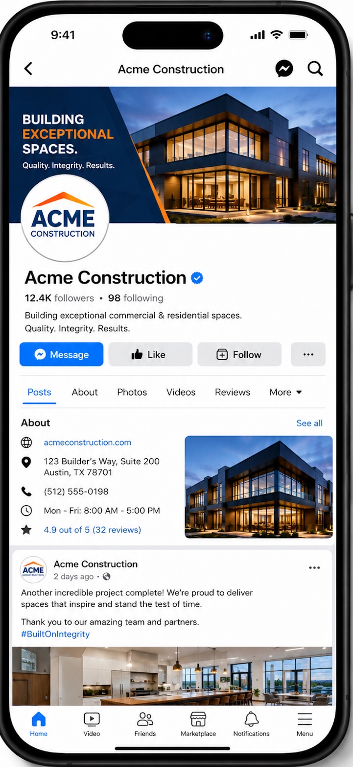 Good Facebook page — active, polished, thousands of followers